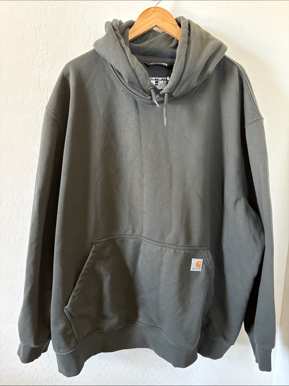 Carhartt Hoodie Men 4XL Loose Green Gray Workwear Rain Defender Sweatshirt